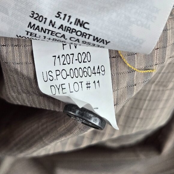 5.11 Tactical Shirt Mens 2XL XXL Beige Tan Ellis Snap Button Lightweight Pockets - Picture 12 of 14